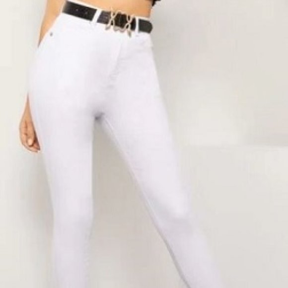 White High Waist Stretchy Skinny Jeans Size S (4) - New. - Picture 2 of 5